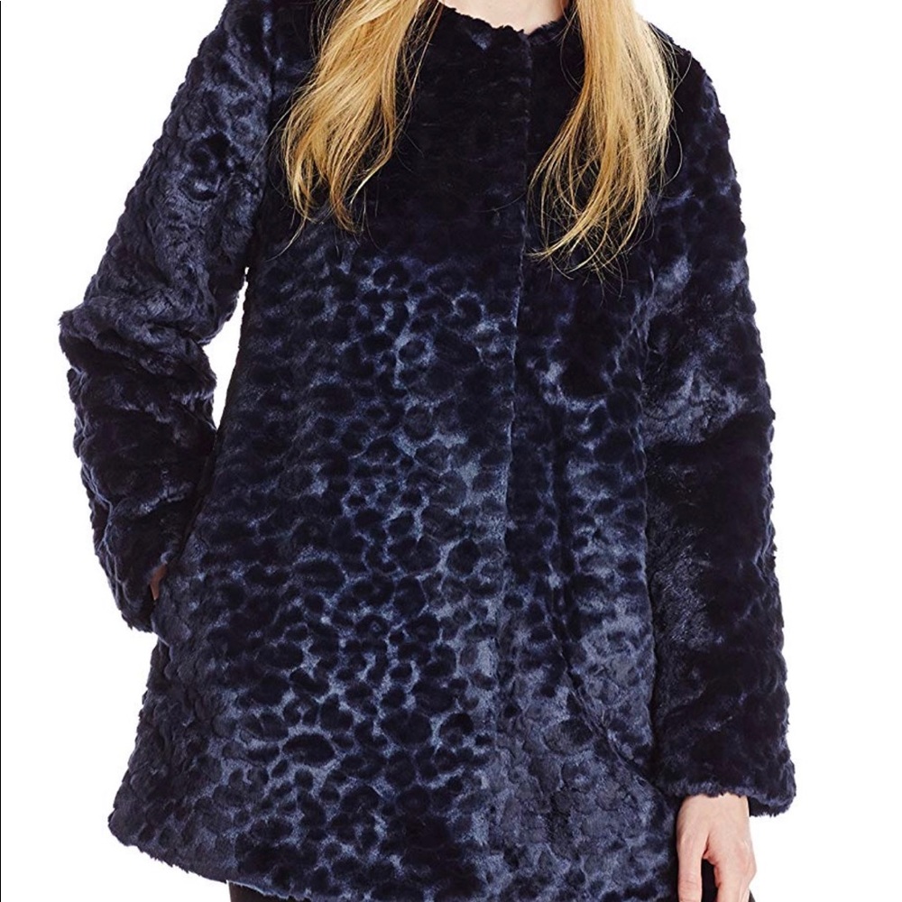 Sam Edelman Navy Faux fur coat